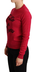 Dolce & Gabbana Pink Embroidered Cashmere Wool Pullover Sweater - - Dolce & Gabbana.