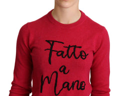 Dolce & Gabbana Pink Embroidered Cashmere Wool Pullover Sweater - - Dolce & Gabbana.