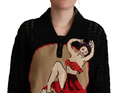 Dolce & Gabbana Black Embroidered Knitted Cotton Sweater - - Dolce & Gabbana.