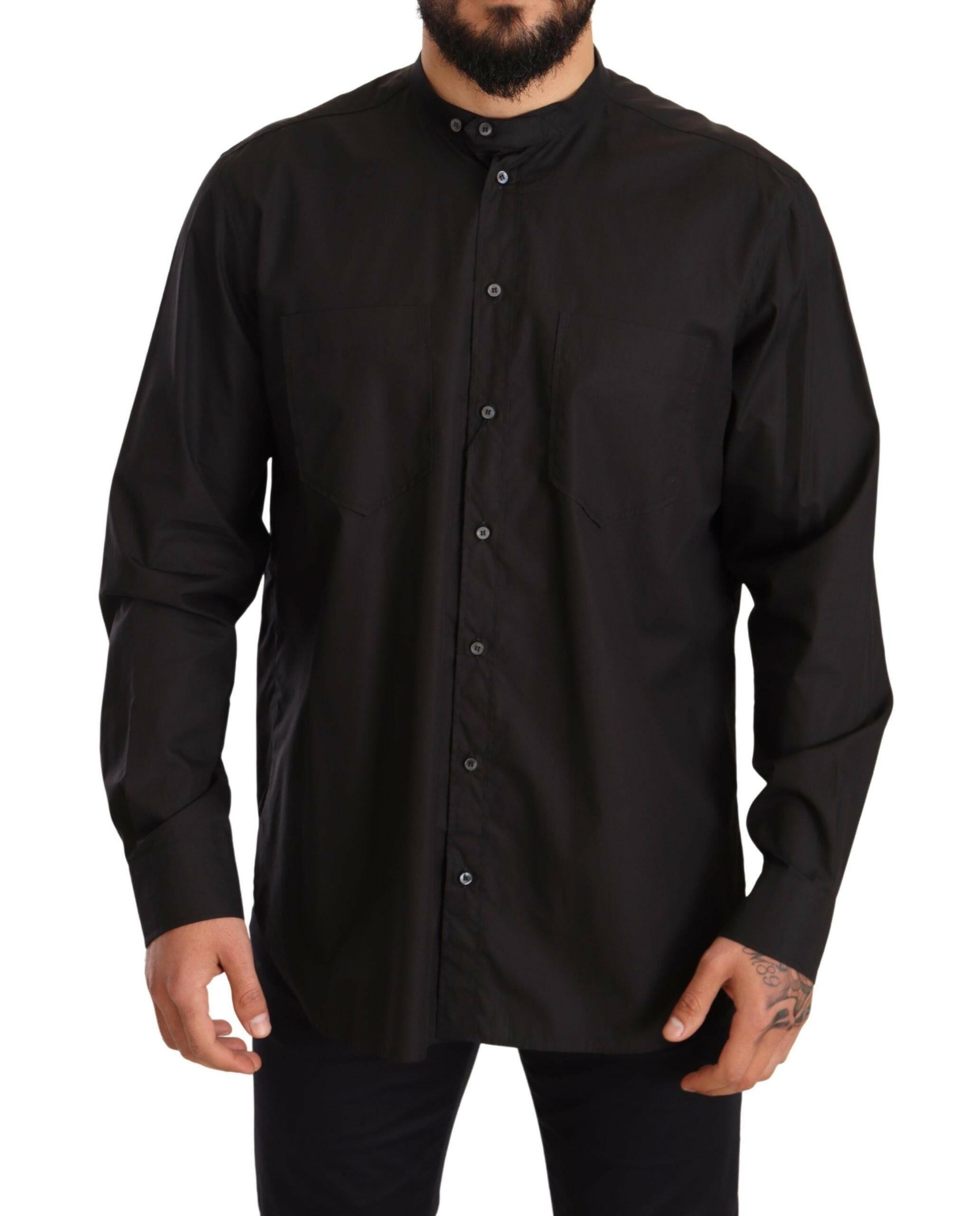 Dolce & Gabbana Black 100% Cotton Formal Dress Top Shirt -   -  Dolce & Gabbana.