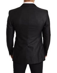 Dolce & Gabbana Black Metallic Slim Jacket Tuxedo Blazer -   -  Dolce & Gabbana.
