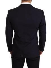 Dolce & Gabbana Navy Blue Wool Slim Fit MARTINI Blazer -   -  Dolce & Gabbana.