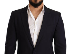 Dolce & Gabbana Navy Blue Wool Slim Fit MARTINI Blazer -   -  Dolce & Gabbana.
