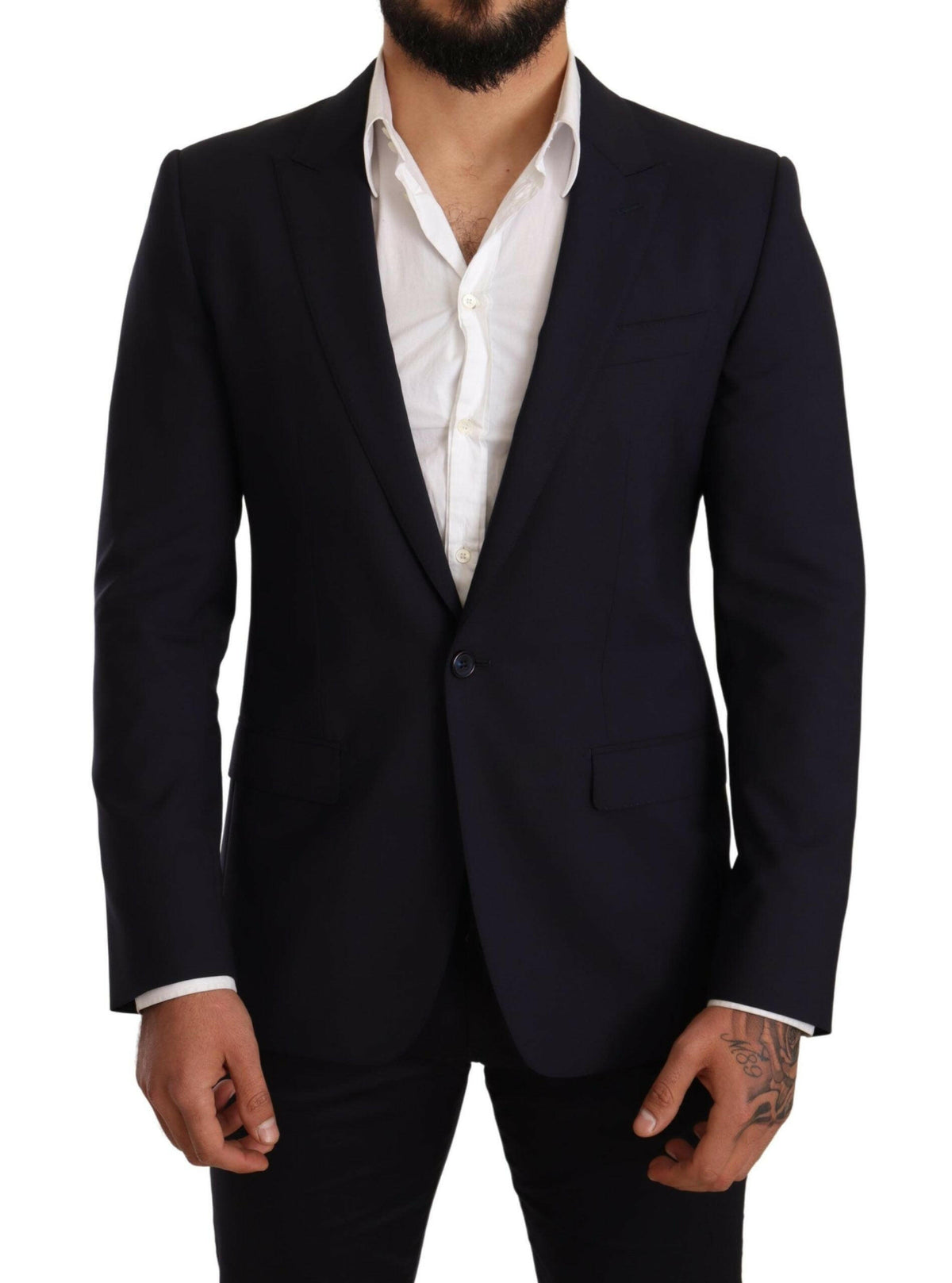 Dolce & Gabbana Navy Blue Wool Slim Fit MARTINI Blazer -   -  Dolce & Gabbana.