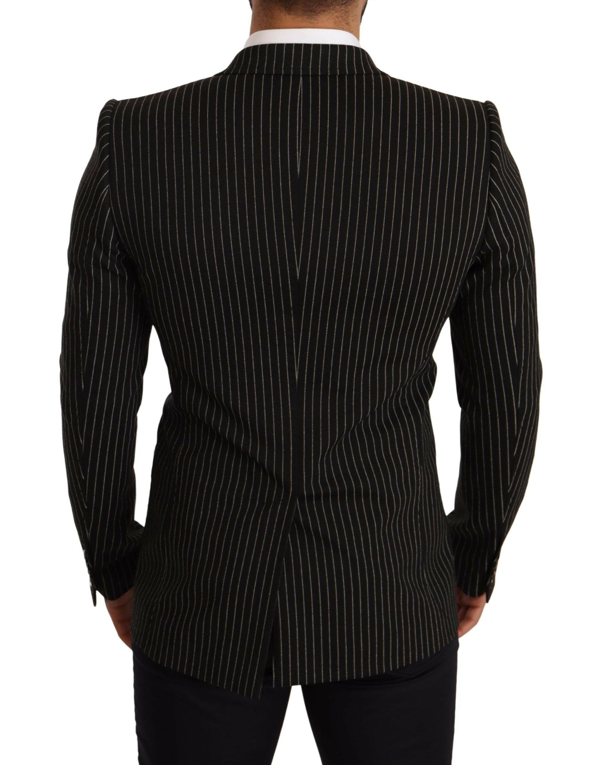 Dolce & Gabbana Black White Striped Slim Fit Coat Blazer -   -  Dolce & Gabbana. Dolce & Gabbana Black White Striped Slim Fit Coat Blazer -   -  Dolce & Gabbana.