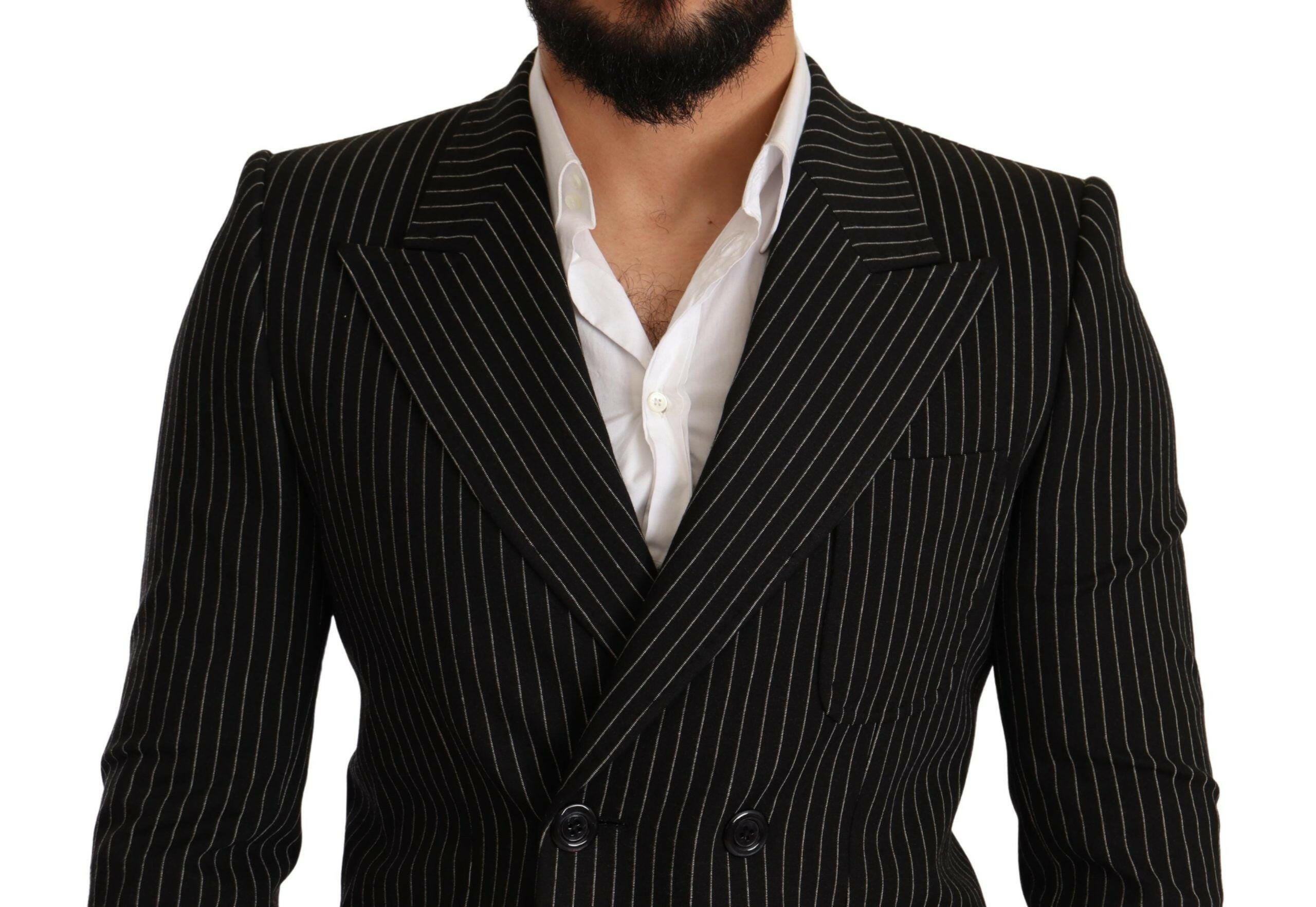 Dolce & Gabbana Black White Striped Slim Fit Coat Blazer -   -  Dolce & Gabbana. Dolce & Gabbana Black White Striped Slim Fit Coat Blazer -   -  Dolce & Gabbana.