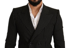 Dolce & Gabbana Black White Striped Slim Fit Coat Blazer -   -  Dolce & Gabbana.