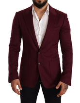 Dolce & Gabbana Maroon Cashmere Slim Fit Coat Jacket Blazer -   -  Dolce & Gabbana.