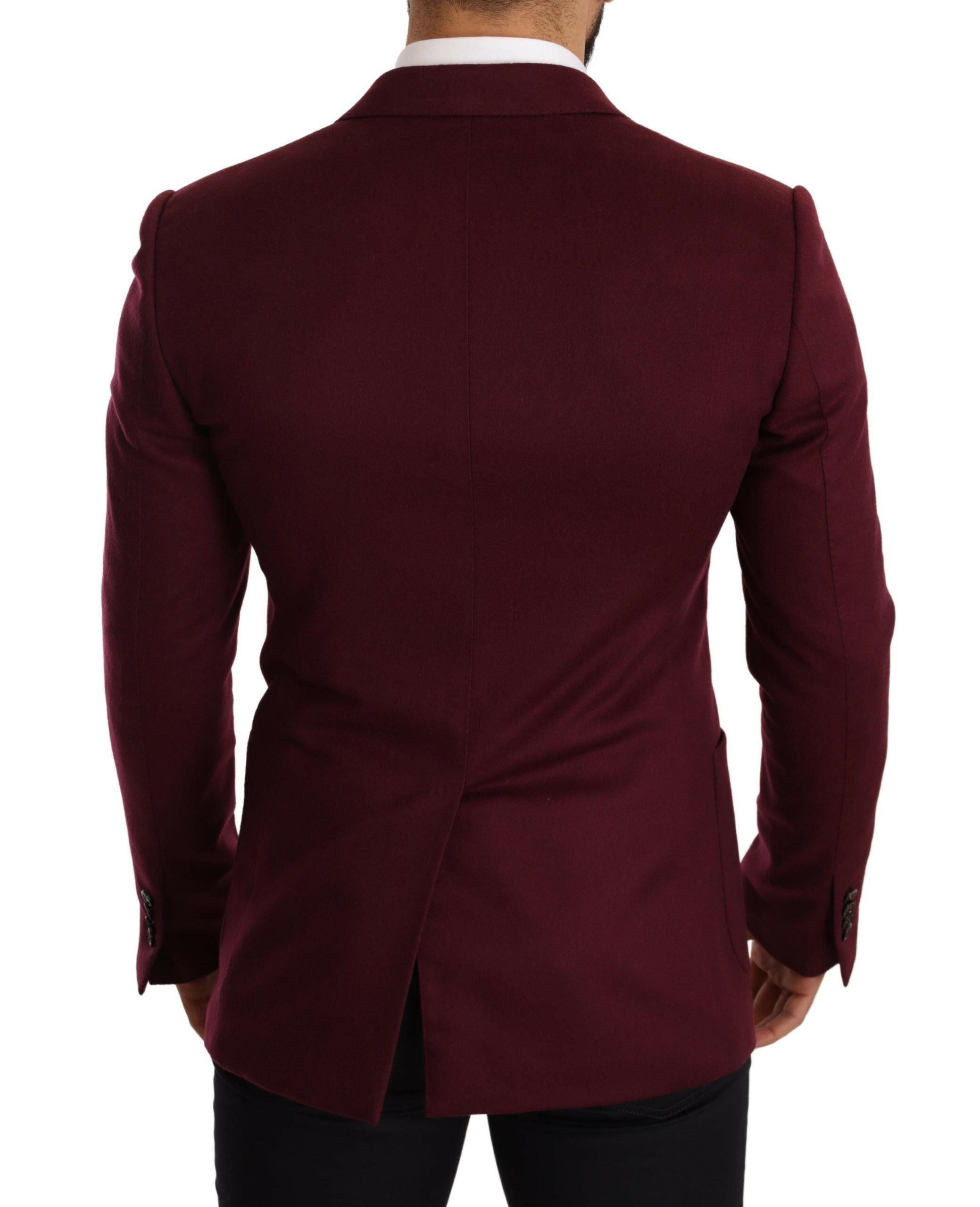 Dolce & Gabbana Maroon Cashmere Slim Fit Coat Jacket Blazer -   -  Dolce & Gabbana. Dolce & Gabbana Maroon Cashmere Slim Fit Coat Jacket Blazer -   -  Dolce & Gabbana.