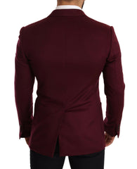 Dolce & Gabbana Maroon Cashmere Slim Fit Coat Jacket Blazer -   -  Dolce & Gabbana.