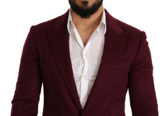 Dolce & Gabbana Maroon Cashmere Slim Fit Coat Jacket Blazer -   -  Dolce & Gabbana.