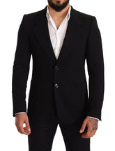 Dolce & Gabbana Black Cotton Slim Fit Coat Jacket  Blazer -   -  Dolce & Gabbana.
