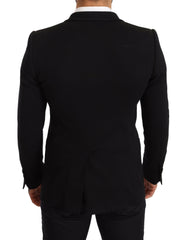 Dolce & Gabbana Black Cotton Slim Fit Coat Jacket  Blazer -   -  Dolce & Gabbana.