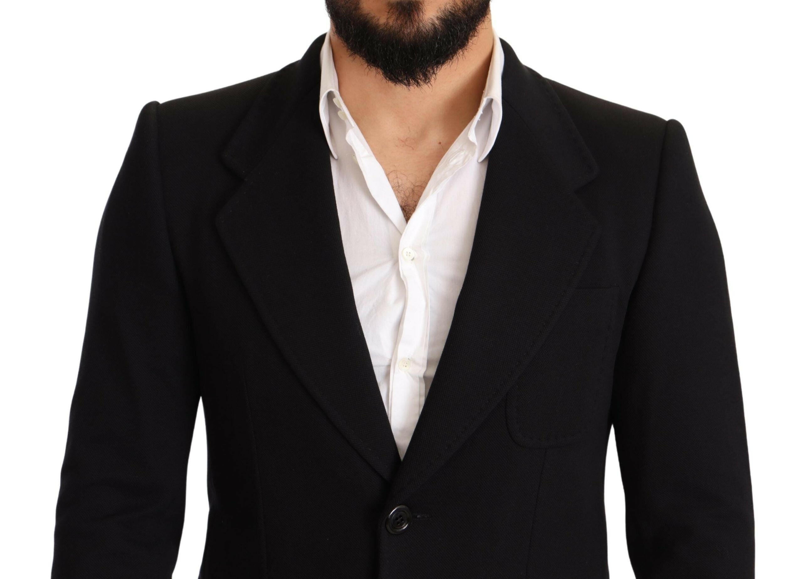 Dolce & Gabbana Black Cotton Slim Fit Coat Jacket  Blazer -   -  Dolce & Gabbana. Dolce & Gabbana Black Cotton Slim Fit Coat Jacket  Blazer -   -  Dolce & Gabbana.