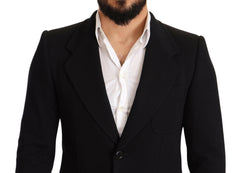 Dolce & Gabbana Black Cotton Slim Fit Coat Jacket  Blazer -   -  Dolce & Gabbana.