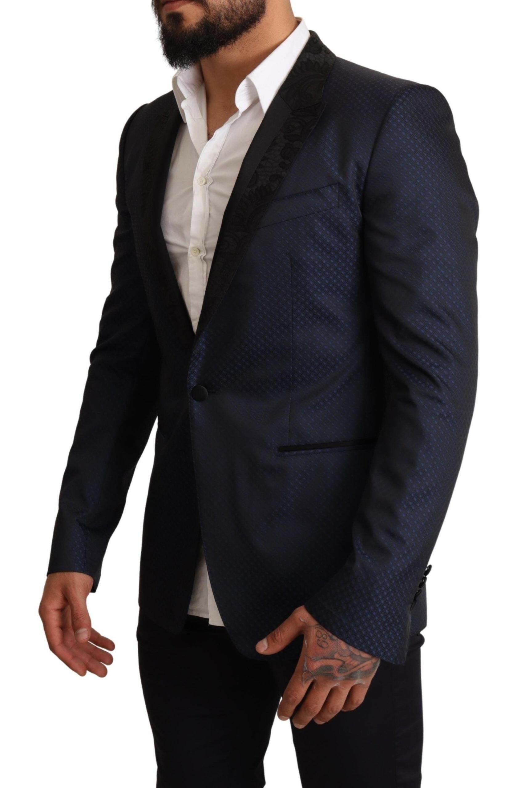 Dolce & Gabbana Blue Wool Slim Fit MARTINI Blazer Jacket -   -  Dolce & Gabbana. Dolce & Gabbana Blue Wool Slim Fit MARTINI Blazer Jacket -   -  Dolce & Gabbana.