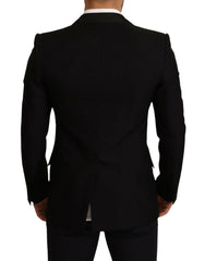 Dolce & Gabbana Black Wool Slim Fit Coat Blazer Jacket -   -  Dolce & Gabbana.