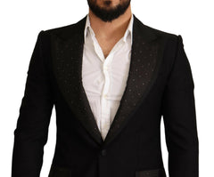 Dolce & Gabbana Black Wool Slim Fit Coat Blazer Jacket -   -  Dolce & Gabbana.