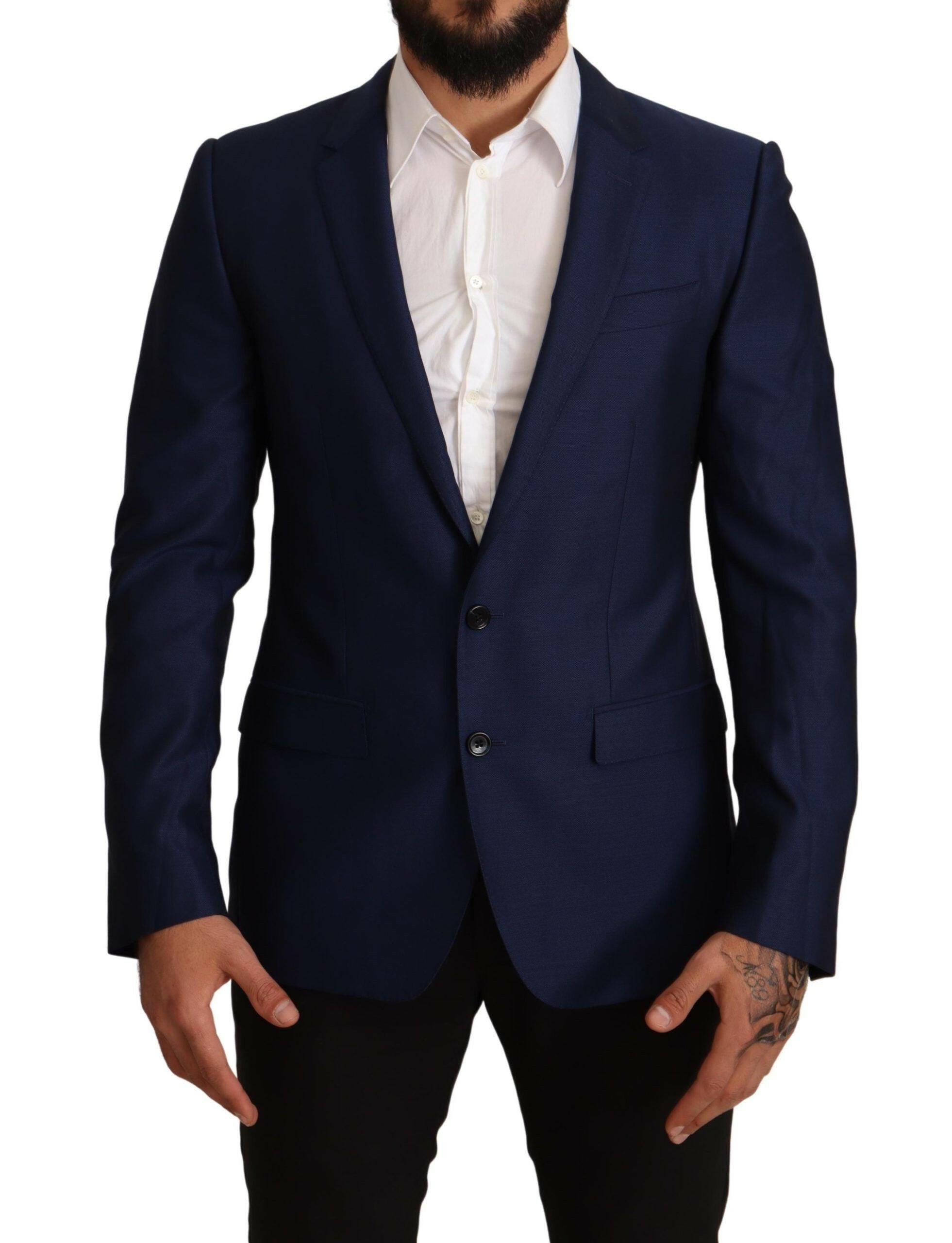 Dolce & Gabbana Navy Blue Slim Fit Jacket MARTINI Blazer -   -  Dolce & Gabbana.