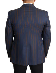 Dolce & Gabbana Blue Striped Wool Slim Fit Blazer Jacket -   -  Dolce & Gabbana.