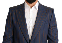 Dolce & Gabbana Blue Striped Wool Slim Fit Blazer Jacket -   -  Dolce & Gabbana.