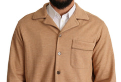Dolce & Gabbana Brown Cotton Button Collared Coat Jacket -   -  Dolce & Gabbana.