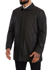 Dolce & Gabbana Black Polyester Mens Trench Coat Jacket -   -  Dolce & Gabbana.