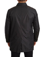 Dolce & Gabbana Black Polyester Mens Trench Coat Jacket -   -  Dolce & Gabbana.