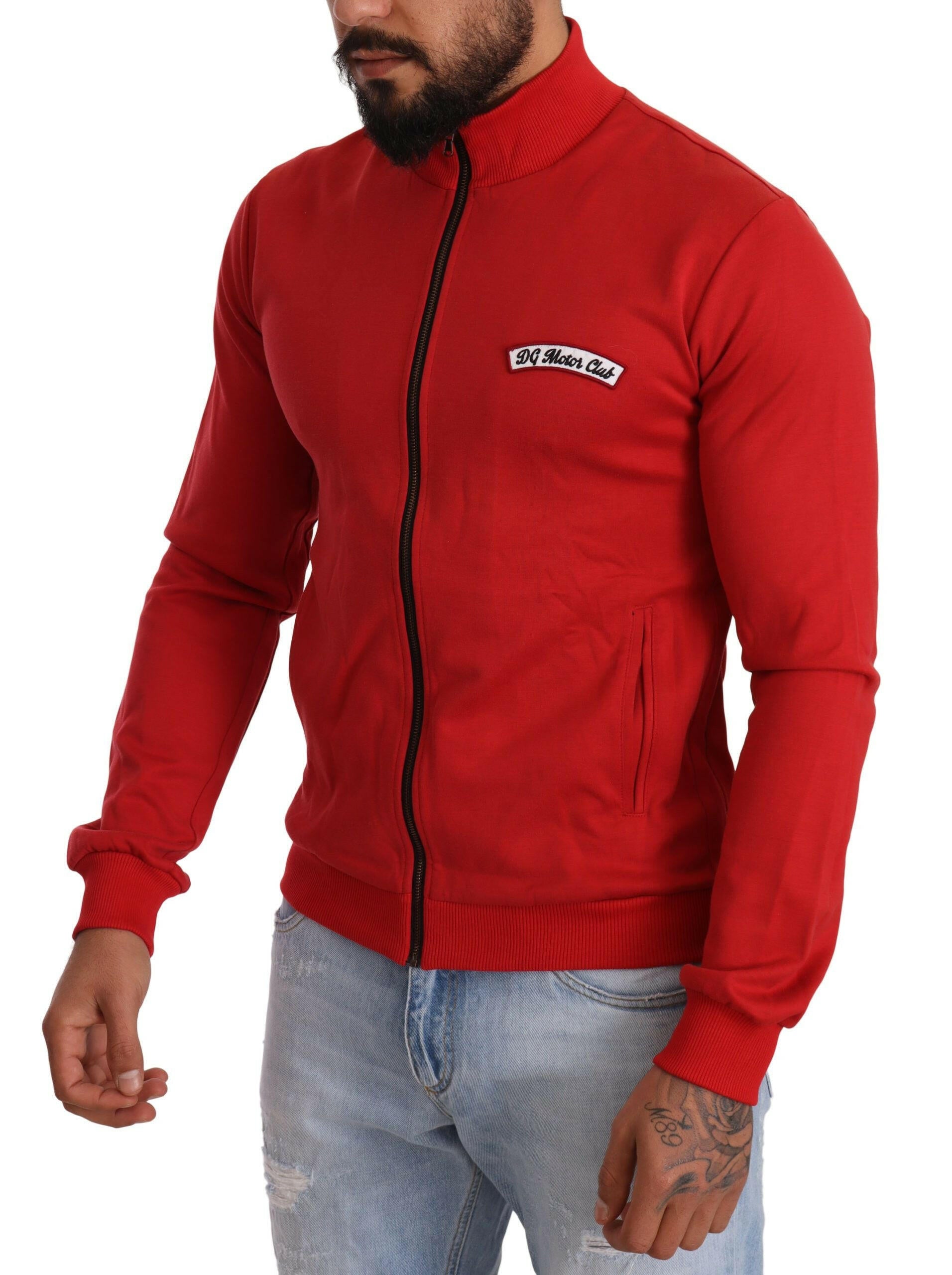 Dolce & Gabbana Red DG Motor Club Zipper Stretch Sweater -   -  Dolce & Gabbana. Dolce & Gabbana Red DG Motor Club Zipper Stretch Sweater -   -  Dolce & Gabbana.