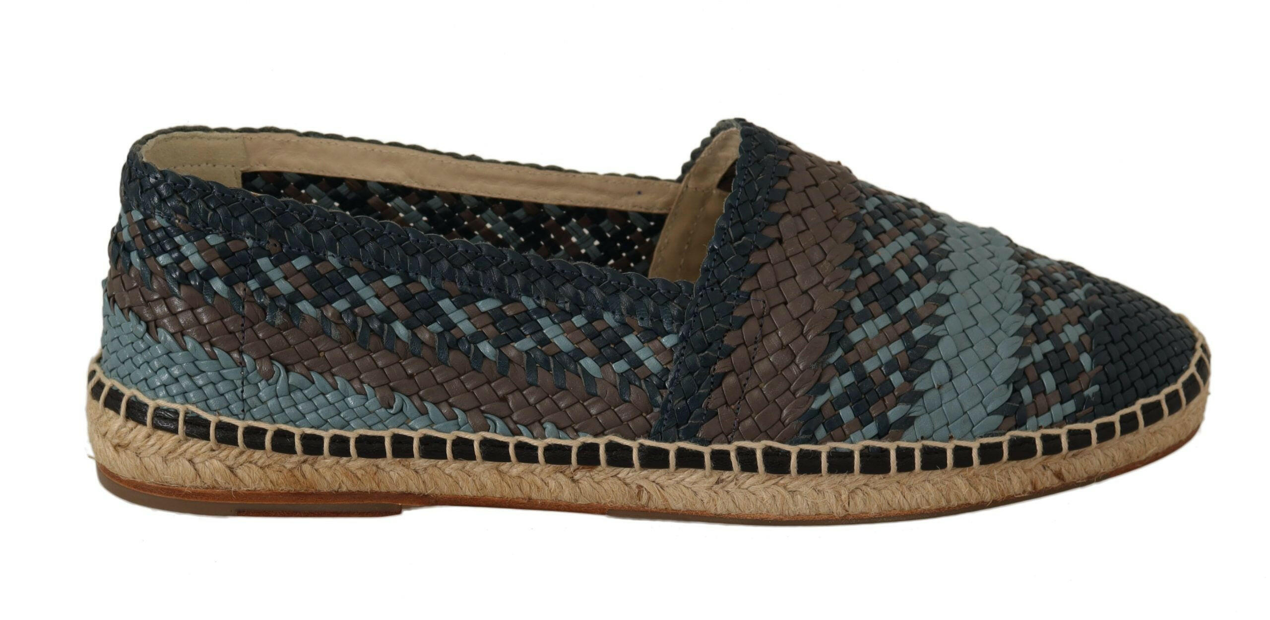 Dolce & Gabbana Blue Gray Slip On Buffalo Espadrille Shoes -   -  Dolce & Gabbana.