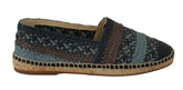 Dolce & Gabbana Blue Gray Slip On Buffalo Espadrille Shoes -   -  Dolce & Gabbana.