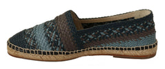 Dolce & Gabbana Blue Gray Slip On Buffalo Espadrille Shoes -   -  Dolce & Gabbana.