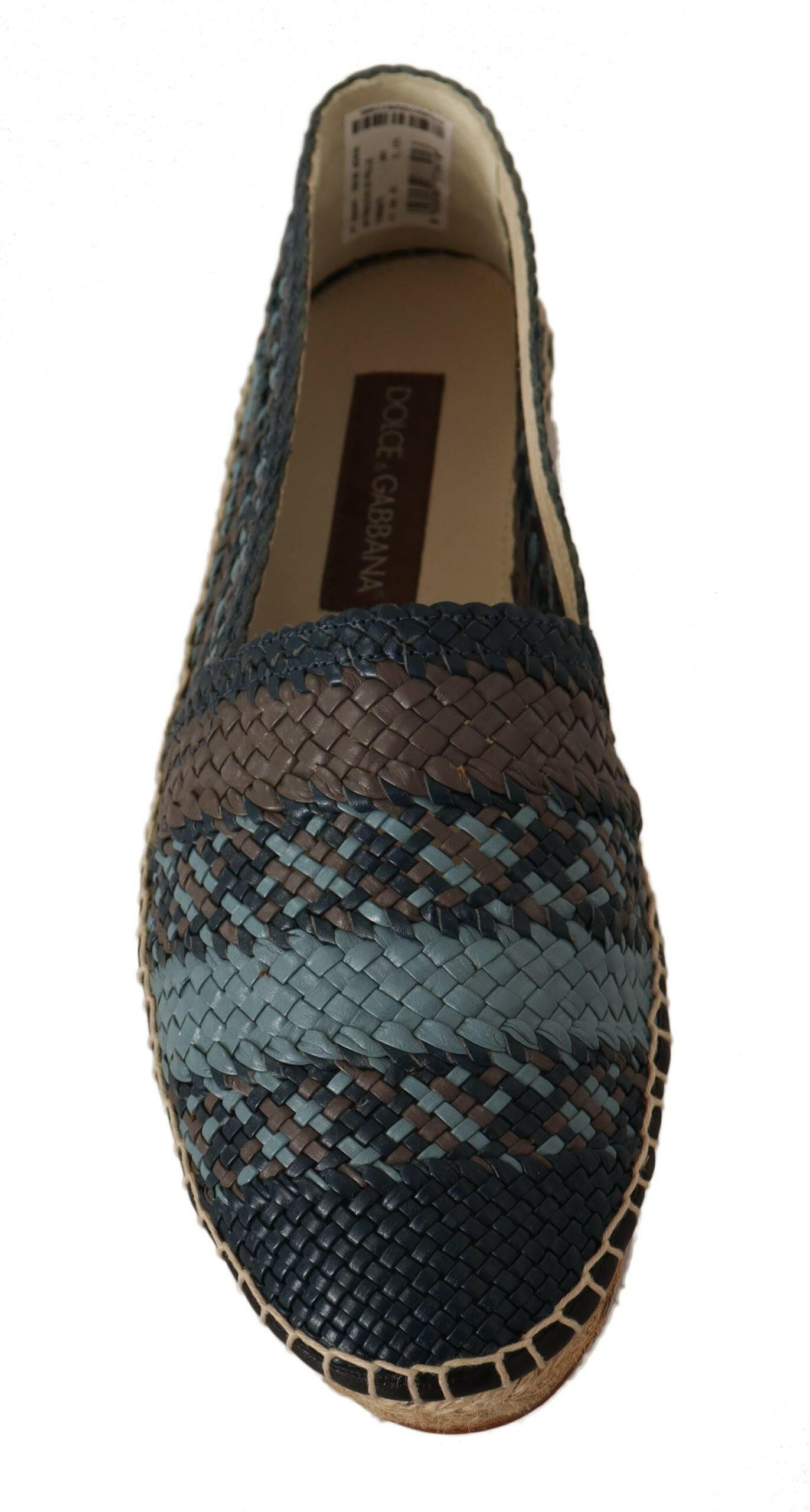 Dolce & Gabbana Blue Gray Slip On Buffalo Espadrille Shoes -   -  Dolce & Gabbana. Dolce & Gabbana Blue Gray Slip On Buffalo Espadrille Shoes -   -  Dolce & Gabbana.