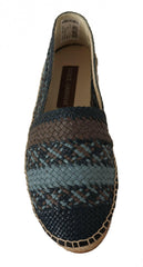 Dolce & Gabbana Blue Gray Slip On Buffalo Espadrille Shoes -   -  Dolce & Gabbana.