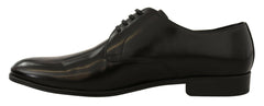 Dolce & Gabbana Black Leather Lace Up Men Dress Derby Shoes -   -  Dolce & Gabbana.