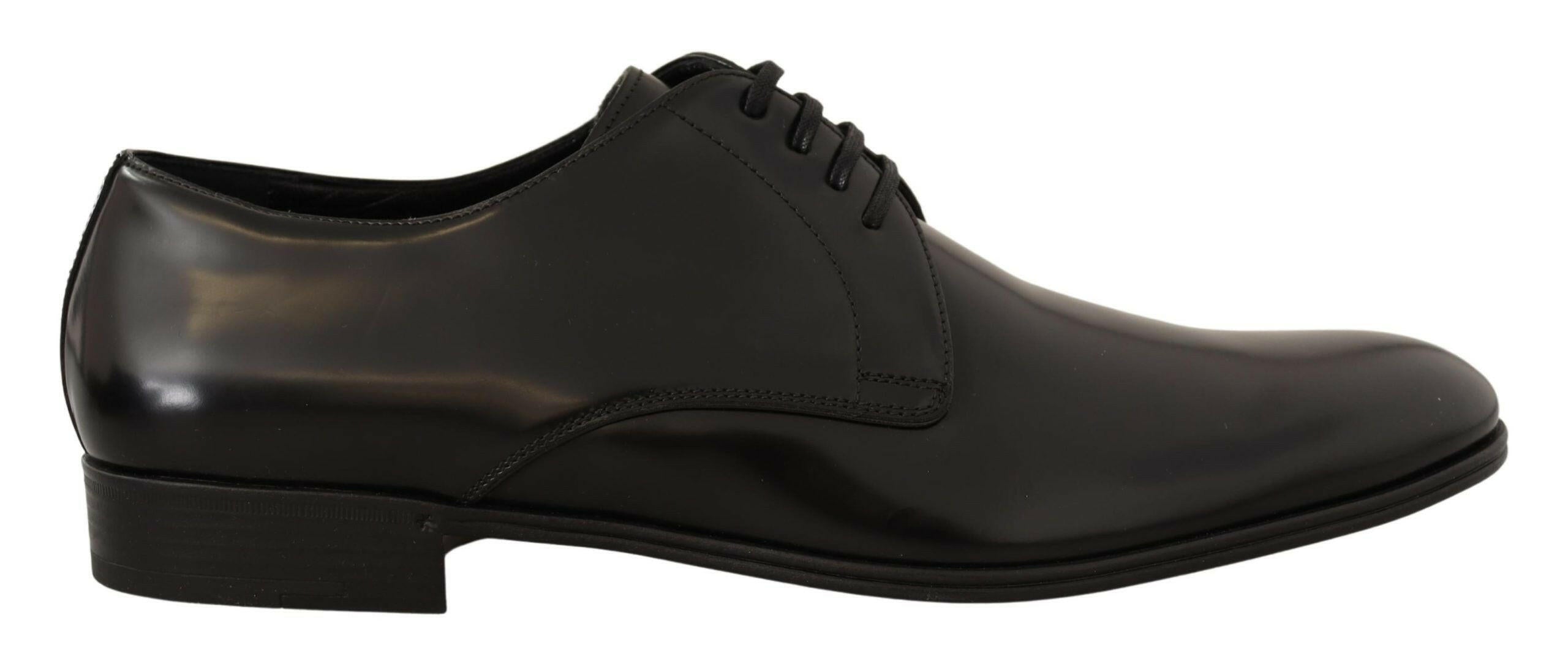 Dolce & Gabbana Black Leather Lace Up Men Dress Derby Shoes -   -  Dolce & Gabbana.