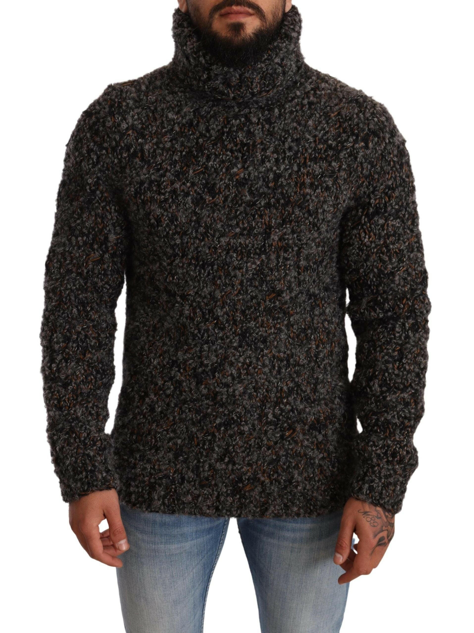 Dolce & Gabbana Gray Wool Blend Turtleneck Pullover Sweater -   -  Dolce & Gabbana.