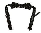 Dolce & Gabbana Black White Polka Dot Silk Adjustable Neck Papillon Bow Tie -  Neckties, Men -  Dolce & Gabbana.