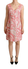 Dolce & Gabbana Pink Floral Jacquard Pleated Sheath Dress -   -  Dolce & Gabbana.