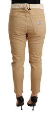 CYCLE Beige Mid Waist Slim Fit Skinny Stretch Trouser -   -  CYCLE.