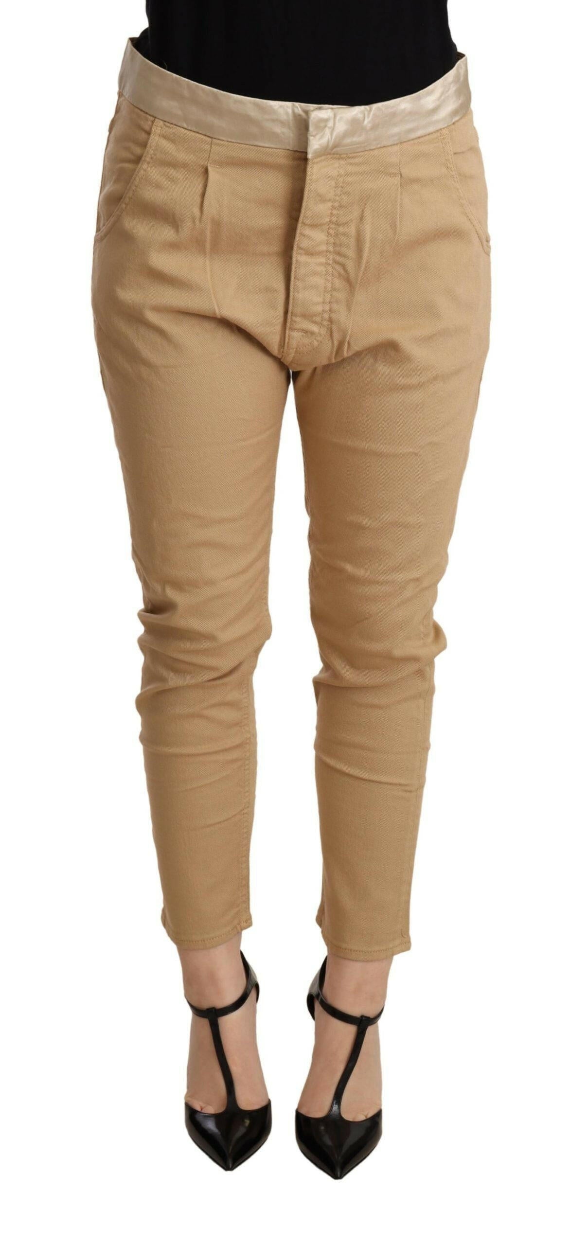 CYCLE Beige Mid Waist Slim Fit Skinny Stretch Trouser -   -  CYCLE.