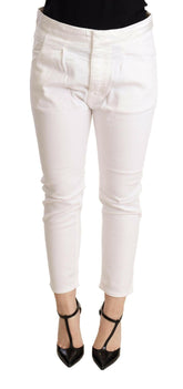 CYCLE White Mid Waist Slim Fit Skinny Cotton Stretch Trouser -   -  CYCLE.