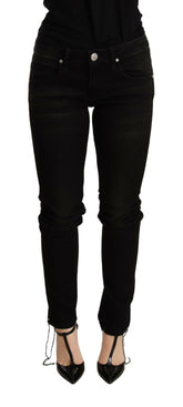 Acht Black Low Waist Skinny Denim Trouser -   -  Acht.