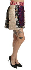 Dolce & Gabbana Multicolor Floral Jacquard Crystal Skirt -   -  Dolce & Gabbana.
