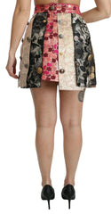Dolce & Gabbana Multicolor Floral Jacquard Crystal Skirt -   -  Dolce & Gabbana.