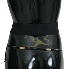 Dolce & Gabbana Black Pink Flower Brooch Crystals Cotton Belt -   -  Dolce & Gabbana.