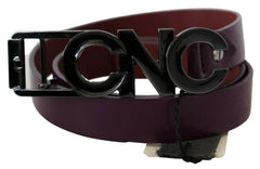 Costume National Brown Leather Large Logo Letter Buckle Belt -   -  Costume National.