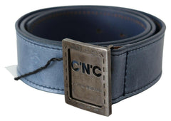 Costume National Blue Normal Leather Logo Buckle Belt -   -  Costume National.