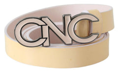 Costume National Beige Leather Pink Letter Logo Belt -   -  Costume National.