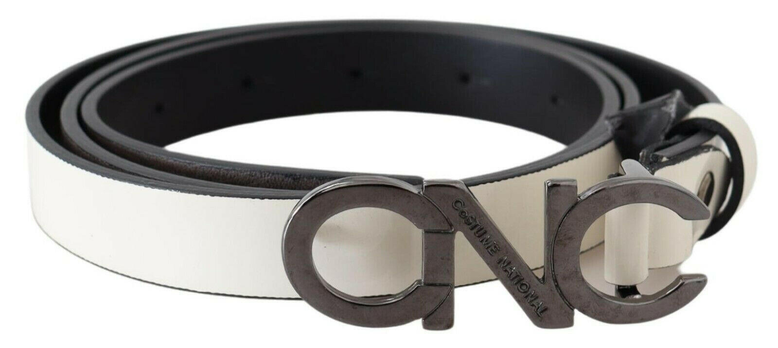Costume National Belt Mettalic Gray Leather Logo Belt -   -  Costume National.